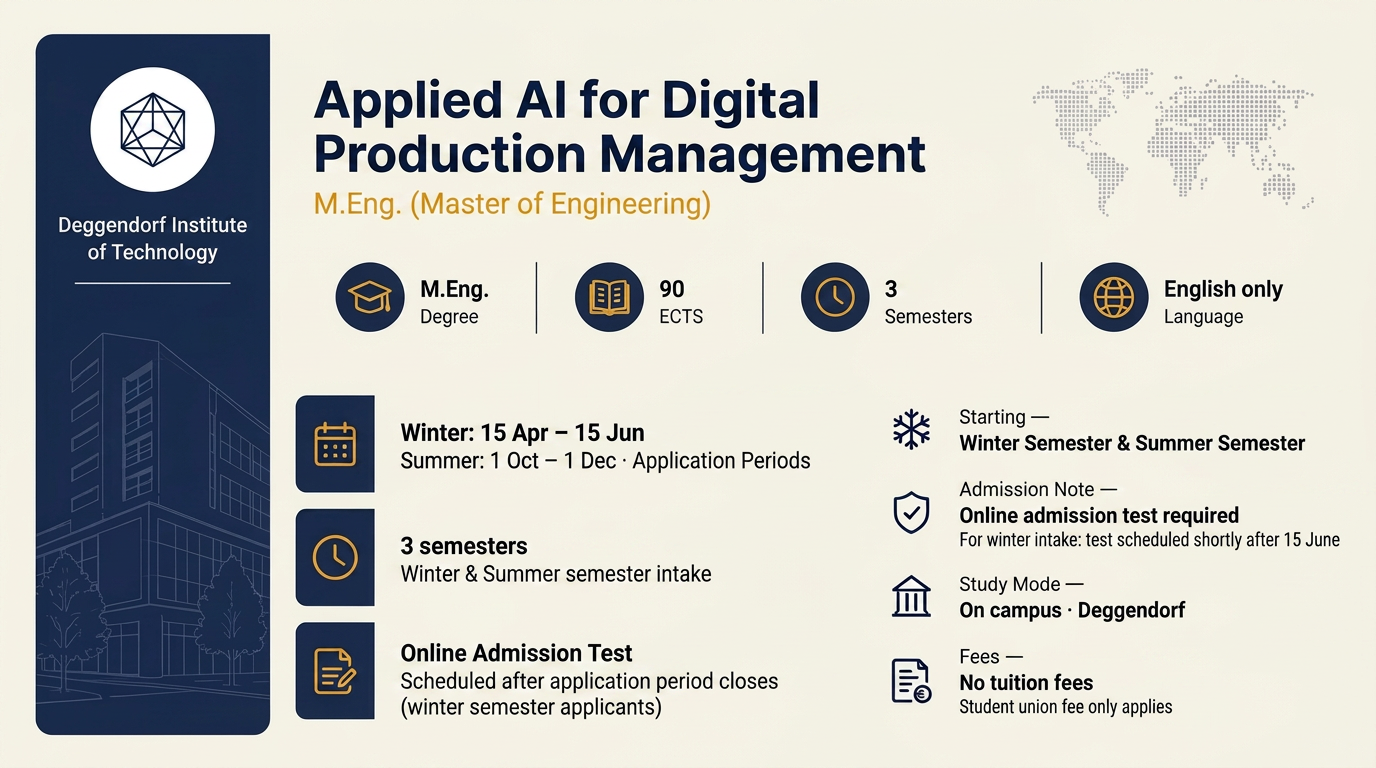 Applied AI for Digital Production Management, M.Eng.