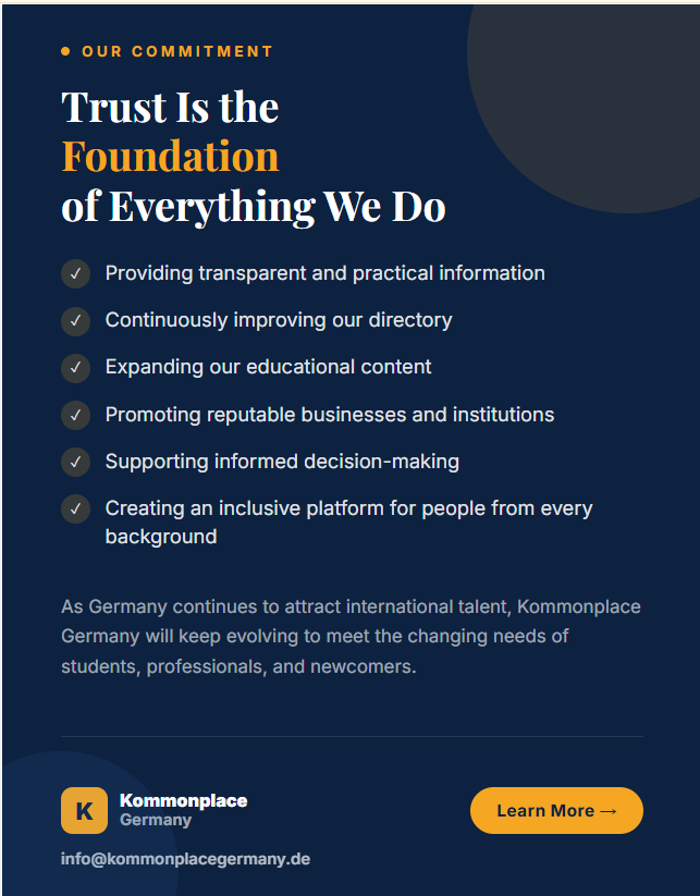 Germany directory, study in Germany, work in Germany, blocked account, health insurance, universities in Germany, IT bootcamps, visa, accommodation, and living in Germany.